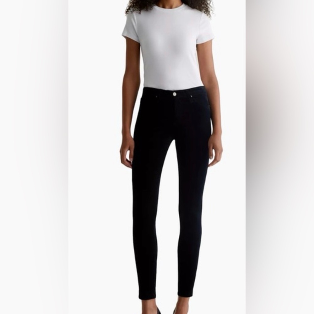 AG Adriano Goldschmied Black Velvet The Legging Super Skinny Pants | 27R | NWOT
